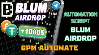 Auto Airdrop Blum  Auto Farm Blum Airdrop  New HUGE Deal 2024 [upl. by Neellok]