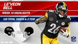 LeVeon Bell Breaks Out w 3 TDs amp 125 Total Yards  Ravens vs Steelers  Wk 14 Player HLs [upl. by Lorenz]