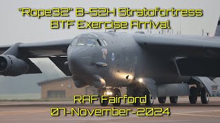 B52H Stratofortress Rope32 arriving at RAF Fairford 07November24 and a U2 landing too aviation [upl. by Ait]