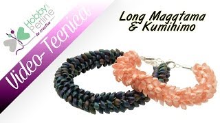 Bracciale con long magatama amp kumihimo  TECNICA  HobbyPerlinecom [upl. by Nodmac]