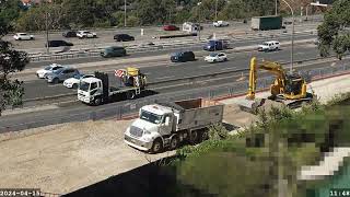 Warringah Freeway Upgrade time lapse  Monday 15 April 2024 [upl. by Neeoma]