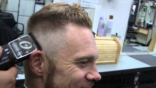 Fade Frohawk haircut  1 into Frohawk  by Angel the Barber  2014 mens hairstyle [upl. by Eentroc]