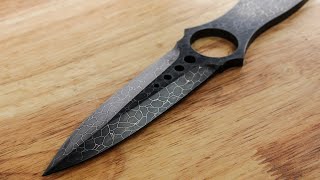 Making Nebula Damascus Skeleton knife from bearing steel ball [upl. by Nwahsem809]