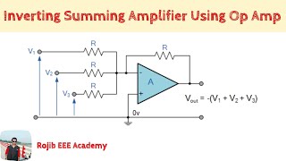 07Inverting Summing Amplifier Using Op Amp Scaling  Averaging  Bangla [upl. by Lebasiram]