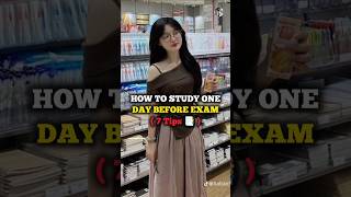 How to Study One day before Exam 🎯📚  7 Tips 📑  topper exam school study shorts [upl. by Notserp]