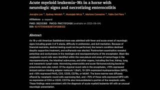 13 Acute myeloid leukemiaM1 in a horse with neurologic signs and necrotizing enterocolitis [upl. by Zerline]