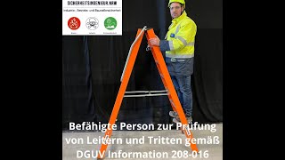 Online Lehrgang Befähigte Person zur Prüfung von Leitern und Tritten gemäß DGUV Information 208016 [upl. by Artur642]