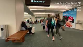 Airplane to Baggage to Rental Car at Orlando International Airport Jun 14 2021 [upl. by Irrep513]