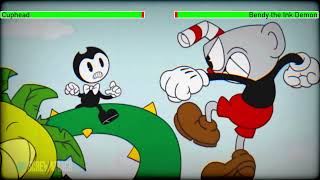 Cuphead vs Bendy with healthbars [upl. by Geordie]