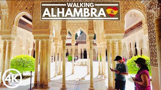 🇪🇸 ALHAMBRA Granada  Most Beautiful Place in Spain  4K Walking Tour 2021 [upl. by Klimesh]