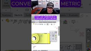 MAGIC CONVERT inches to MM solidworks shortcuts dimensions metric imperial conversion [upl. by Yzzik418]