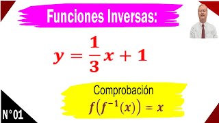 Funciones inversasinverse functions Encontrar la función inversa de y13 x1 [upl. by Tecil]