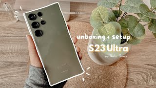 Samsung Galaxy S23 Ultra Unboxing 🪴 aesthetic theme  setup [upl. by Lyram]