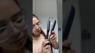 Hair Curling using straightener  ashortaday hairstyle hairstraightening haircurling explore [upl. by Tlaw]