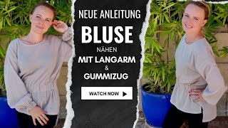 Langarmbluse ohne Schnittmuster nähen lernen  nach eigenen Körpermaßen  DIY mit Annas Nähschule [upl. by Faunia]