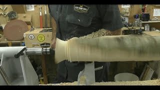 Woodturning  The Giant Ash Goblet [upl. by Atteuqram]