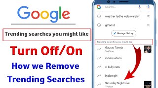 How To Remove Trending Searches From GoogleTrending Searches Delete In Google [upl. by Joete446]