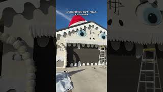 I’m making a giant Santa hat for the roof of our house christmasyarddecor [upl. by Winsor]