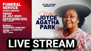 Mother Joyce Agatha Park Funeral amp Burial Live Stream [upl. by Trub]