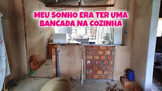 DIÁRIO DA OBRA DERRUBOU A PAREDE🧱 COMEÇOU A BANCADA NA COZINHA Meu Sonho se Realizando [upl. by Nedac724]