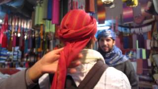 How to tie a mens headscarf Fes Morocco [upl. by Suanne]