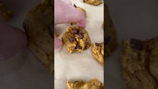 3Ingredient PUMPKIN CHOCOLATE Chip Cookies 🎃 The EASIEST Fall Treat [upl. by Ehcsrop967]