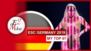 Eurovision Germany 2019 Unser Lied Für Israel  My Top 7 With RATING [upl. by Ttekcirc]