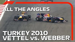 Vettel And Webbers Dramatic Collision  All The Angles  2010 Turkish Grand Prix [upl. by Tteirrah280]