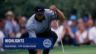 Every Shot from Tiger Woods Second Round Charge  1999 PGA Championship [upl. by Samalla962]