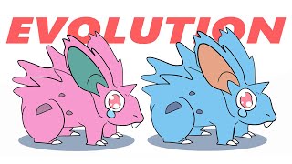 NIDORAN MALE Evolution  Normal and Shiny Pokemon Transformation Animation  Nidorino Nidoking [upl. by Orrocos135]