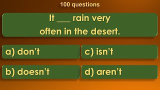 Present Simple vs Present Continuous Tense Test  100 Questions  English Tenses [upl. by Sauveur837]