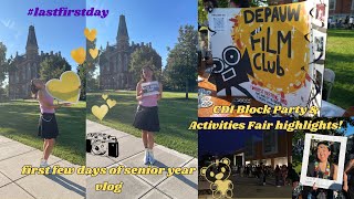 first few days of senior year at DePauw vlog  CDI block party amp activities fair 2024 highlights [upl. by Gensler]