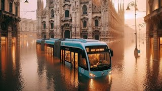 Milan Under Water Rescue Teams Respond to Heavy Rains [upl. by Aikam]