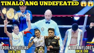 NOV 16 2024 NEW WBA CHAMPION  Froilan Saludar vs William Flores Fullfight Highlights  SOLID UPSET [upl. by Ayotl]