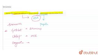 Name the chemical substance which changes pepsinogen into its active form  CLASS 11  DIGESTIO [upl. by Nuahsad]