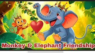 Elephant amp Monkey Friendship Animation video for Kids Rhymes songs ll jungle lifeSMCkidscolorsTv [upl. by Sontag]