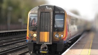 Trains at Weybridge railway station 13042022 [upl. by Anikram932]