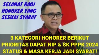 DARI MENPANRB  3 KATEGORI HONORER INI SEGERA DAPAT NIP DAN SK PPPK 2024  IKUTI INFO BERIKUT [upl. by Tegan]