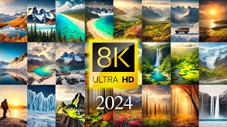 TOP 100 LANDSCAPES SCENES OF 2024 8K VIDEO ULTRA HD HDR 8K EARTH HDR [upl. by Whitten]