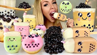 ASMR BUBBLE TEA CAKE TAPIOCA BOBA LAVA CAKE CAKE POPSICLES MUKBANG 먹방 [upl. by Artur]