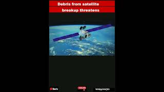 Debris from satellite breakup threatens other spacecraft animation showsShorts [upl. by Kenlee]