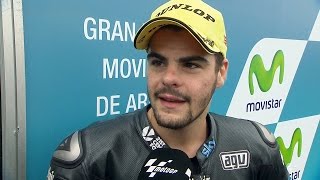 Moto3™ Aragon 2014 – Romano Fenati interview [upl. by Aerdnu364]