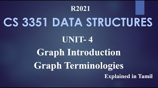 CS 3351 DATA STRUCTURES  UNIT 4 Graph terminologies in Tamil [upl. by Mert]