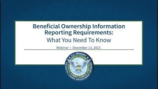 Beneficial Ownership Information Reporting Requirements What You Need to Know [upl. by Ylaek431]