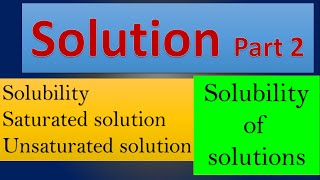 Solution part2  Pharmaceutical Solution   unsaturated  supersaturated  Solubility  ORS [upl. by Kraus]