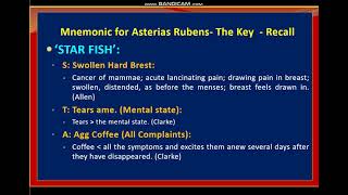 28 Part 2 Asterias Rubens Mnemonic with Recall [upl. by Edithe]