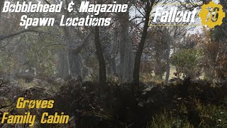 Fallout 76 Bobblehead amp Magazine Spawn Locations  Groves Family Cabin [upl. by Turro808]