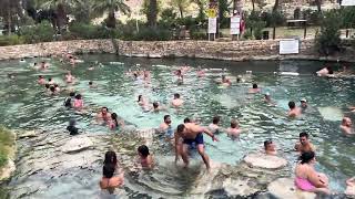 Nice Day in Pool of Cleopatra Pamukkale Hierapolis Ancient White City Turkey pamukkale [upl. by Cida]