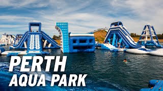 Australias CRAZIEST Water Park Perth Aqua Park  All Slides [upl. by Arabrab662]