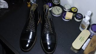 ASMR clean amp restore Viberg shell cordovan boots VeTiVeR [upl. by Watters]